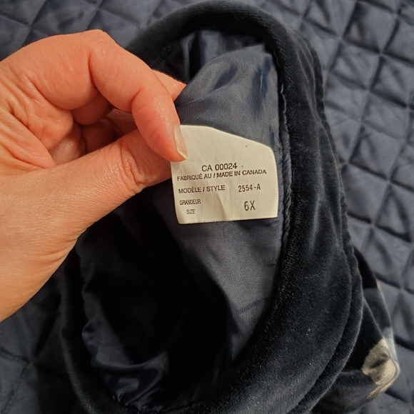 Vintage navy blue velvet coat and hat set - Picture 15 of 16